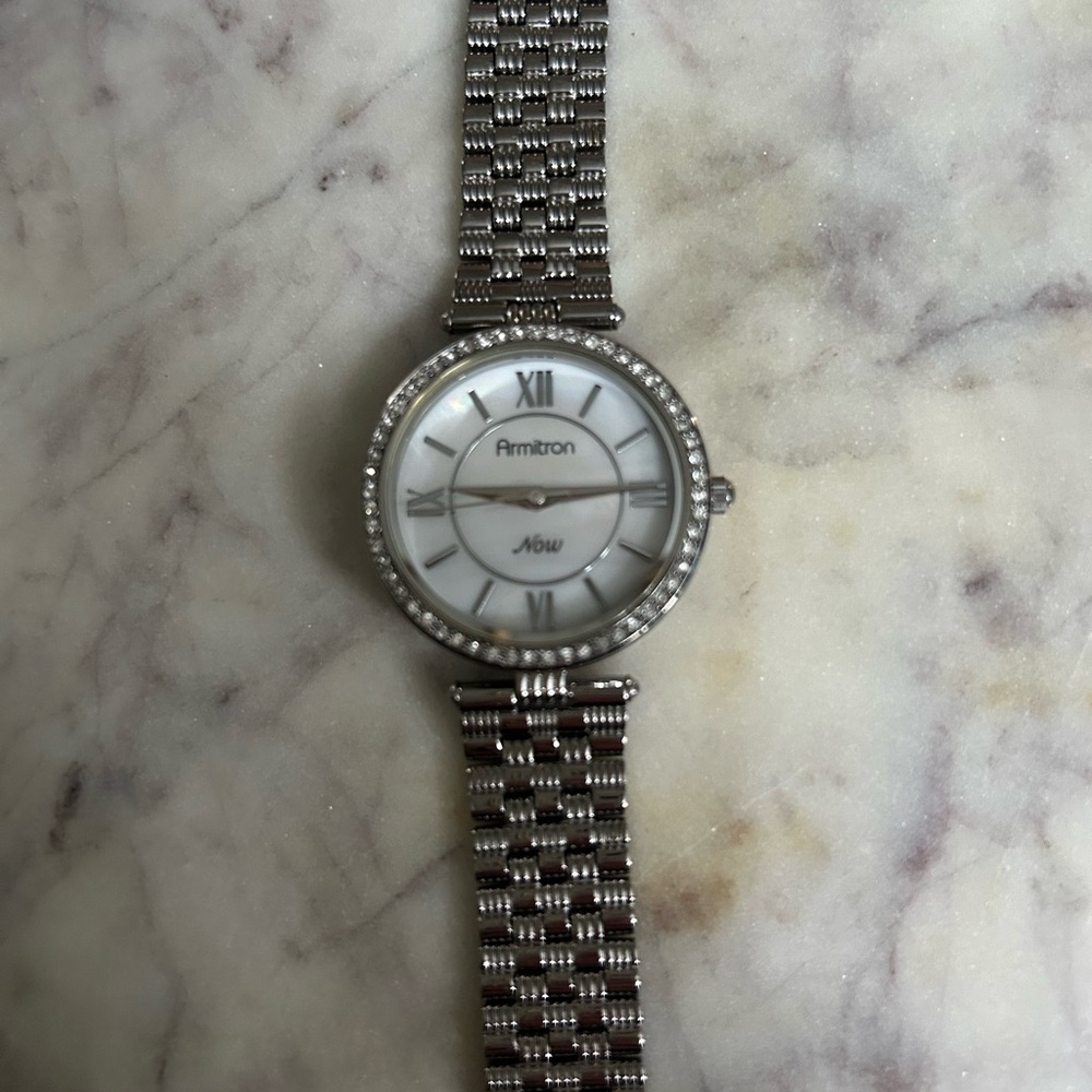 Armitron Women's Silver Watch with Crystal Accents